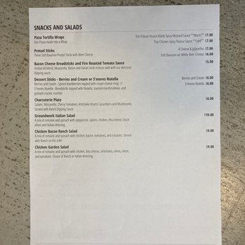 Groundwork Brewing - a menu for chicken and salad - Brewpubs Near Me - Lewiston, Idaho