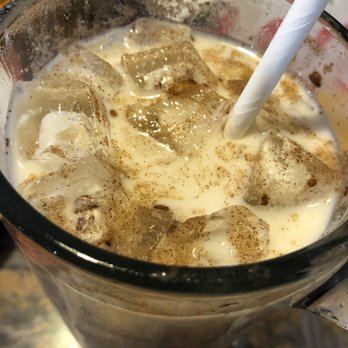 El Molcajete Mexican Restaurant - Horchata HUGE (paper straw :)) - Mexican Near Me - Grants Pass, Oregon