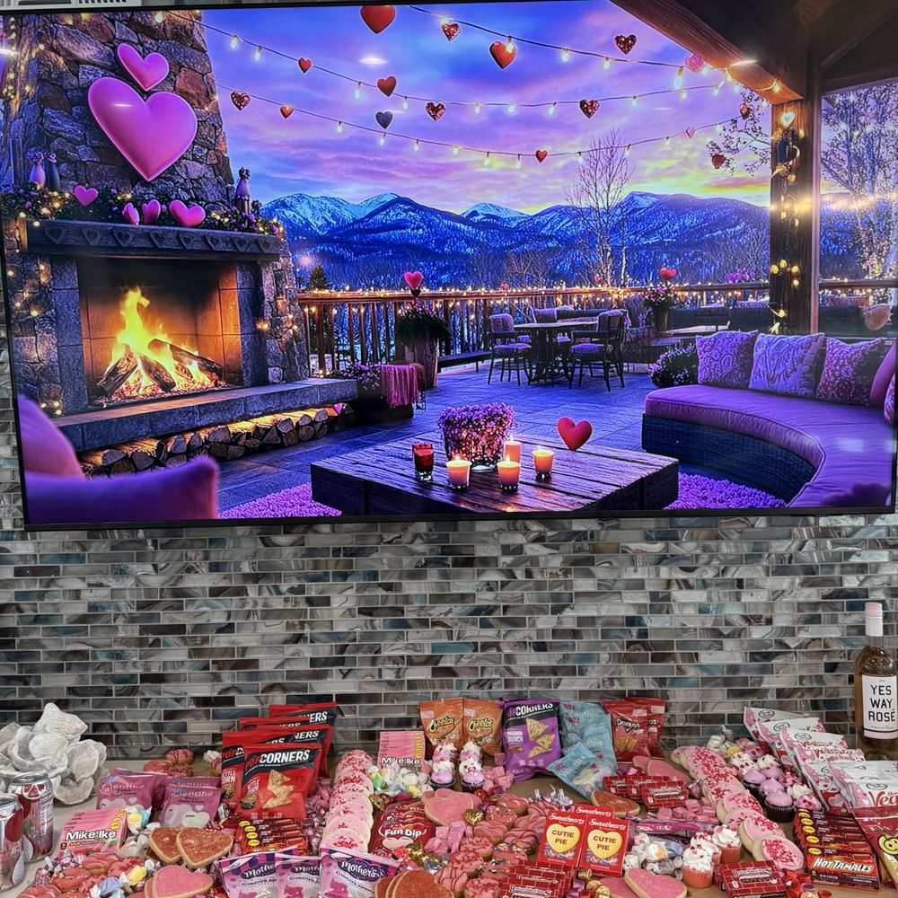 Marea - Picture of valentines ambiance on tv with cookies, chips and candy. - Apartments Near Me - Dana Point, California Marea - Picture of valentines ambiance on tv with cookies, chips and candy. - Apartments Near Me - Dana Point, California