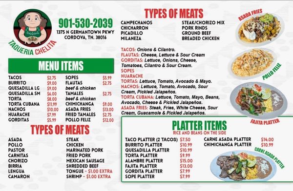 Menu photo 2 Taqueria Chelita Memphis, TN Menu photo 2 Taqueria Chelita Memphis, TN
