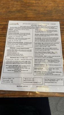 Menu photo 3 Lucho's San Francisco, CA