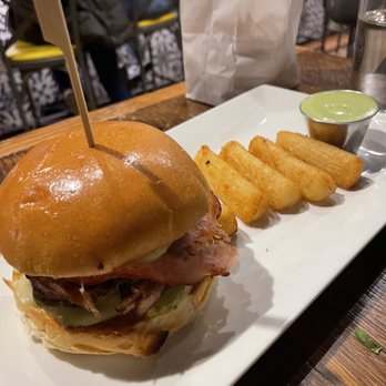 Salted Lime Bar & Kitchen - Cuban sandwich. These yuca fries with the sauce are fire!! - Mexican Near Me - Somerville, New Jersey
