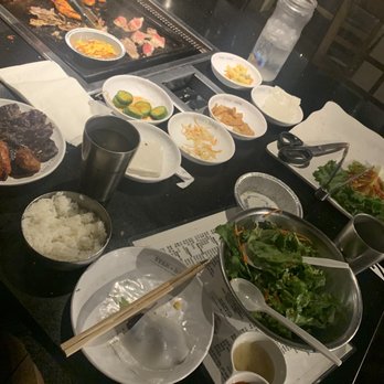 Star BBQ - All the sides and spicy chicken and beef brisket - Korean Near Me - Garden Grove, California