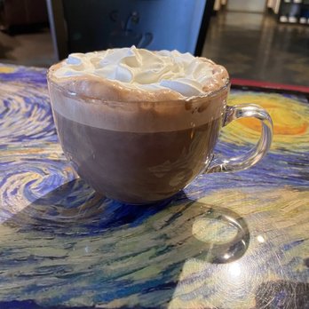 Cafe Louvre - Hot chocolate with toasted marshmallow syrup and whipped cream - Coffee & Tea Near Me - Edmonds, Washington Cafe Louvre - Hot chocolate with toasted marshmallow syrup and whipped cream - Coffee & Tea Near Me - Edmonds, Washington
