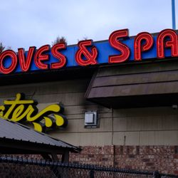 Aqua Rec's Fireside Hearth N' Home - neon sign