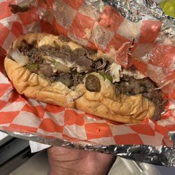 Jodi's Italian Ice Factory - Classic Philly Cheesesteak - regular size with mushrooms & green peppers