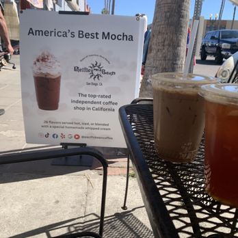 Pacific Bean Coffee - Mudslide Mocha and a peach tea - Coffee & Tea Near Me - San Diego, California Pacific Bean Coffee - Mudslide Mocha and a peach tea - Coffee & Tea Near Me - San Diego, California