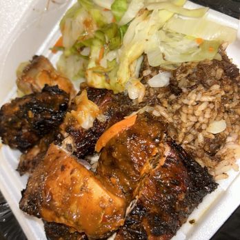 Mr Mack's - Large 7. Jerk Chicken side of rice and cabbage - Caribbean Near Me - West Palm Beach, Florida Mr Mack's - Large 7. Jerk Chicken side of rice and cabbage - Caribbean Near Me - West Palm Beach, Florida