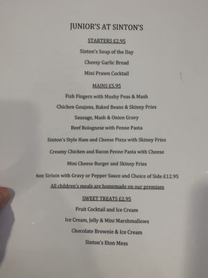 Menu photo 2 Sinton's at the Bridge Scarva, ARM