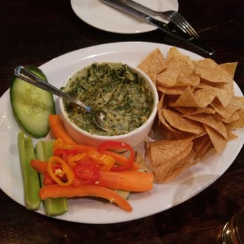 Henry's Tavern - Three Cheese Spinach & Artichoke Dip with fresh veggies - New American Near Me - Denver, Colorado Henry's Tavern - Three Cheese Spinach & Artichoke Dip with fresh veggies - New American Near Me - Denver, Colorado