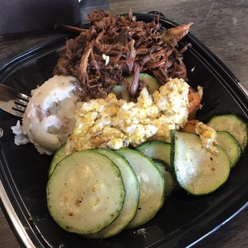 Farm Fresh Fast - Build your own bowl - apple smoked pork, half mashed potatoes and half sweet potatoes with duck egg - Fast Food Near Me - Greenville, South Carolina Farm Fresh Fast - Build your own bowl - apple smoked pork, half mashed potatoes and half sweet potatoes with duck egg - Fast Food Near Me - Greenville, South Carolina