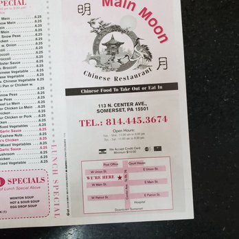 Main Moon Chinese Restaurant 13 Photos 20 Reviews Chinese 113 N Center Ave Somerset Pa Restaurant Reviews Phone Number