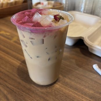 Laymoon Cafe - Cardamom Rose Latte (iced) - Coffee & Tea Near Me - Tempe, Arizona Laymoon Cafe - Cardamom Rose Latte (iced) - Coffee & Tea Near Me - Tempe, Arizona