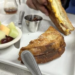 Ale's Kitchen - Amazing Monte Cristo, the fry batter is like funnel cake married a waffle. Get it!
