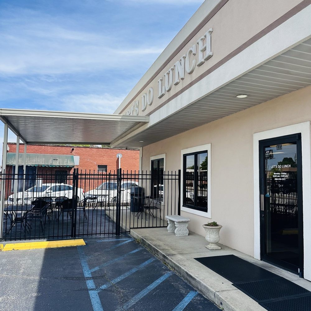 Lets Do Lunch - Front entrance & outside seating covered by awning - Salad Near Me - Decatur, Alabama