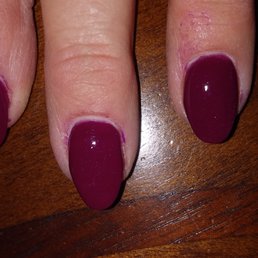 Nail polish all around cuticle, polish on finger Nail polish all around cuticle, polish on finger