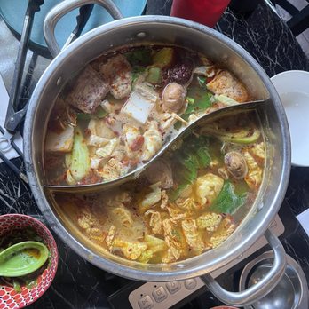Zu Hot Pot - I have a pretty high spice tolerance and eat spicy food often, and the medium was toooooo spicy for us! - Hot Pot Near Me - Albuquerque, New Mexico
