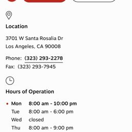 Hours on website.