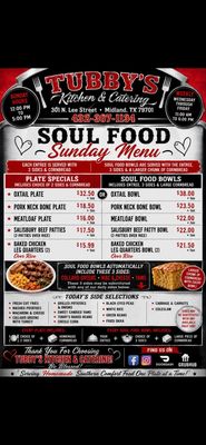 Menu photo 1 Tubby's Kitchen & Catering Midland, TX Menu photo 1 Tubby's Kitchen & Catering Midland, TX