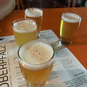 New Oberpfalz Brewing - Beer flight. - Breweries Near Me - Griffith, Indiana