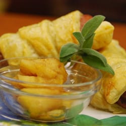 The Buzz - Apple & Sage Breakfast Sausage in Puff Blankie w/sauteed Cinnamon Apples
