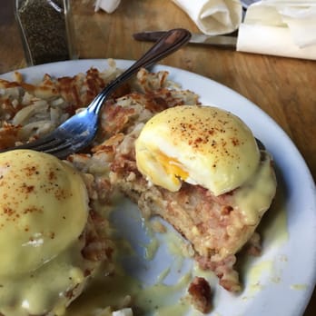 Vivian's Cafe - My own twist on eggs Benedict. Corned beef hash. Try it. - Breakfast & Brunch Near Me - Studio City, California Vivian's Cafe - My own twist on eggs Benedict. Corned beef hash. Try it. - Breakfast & Brunch Near Me - Studio City, California