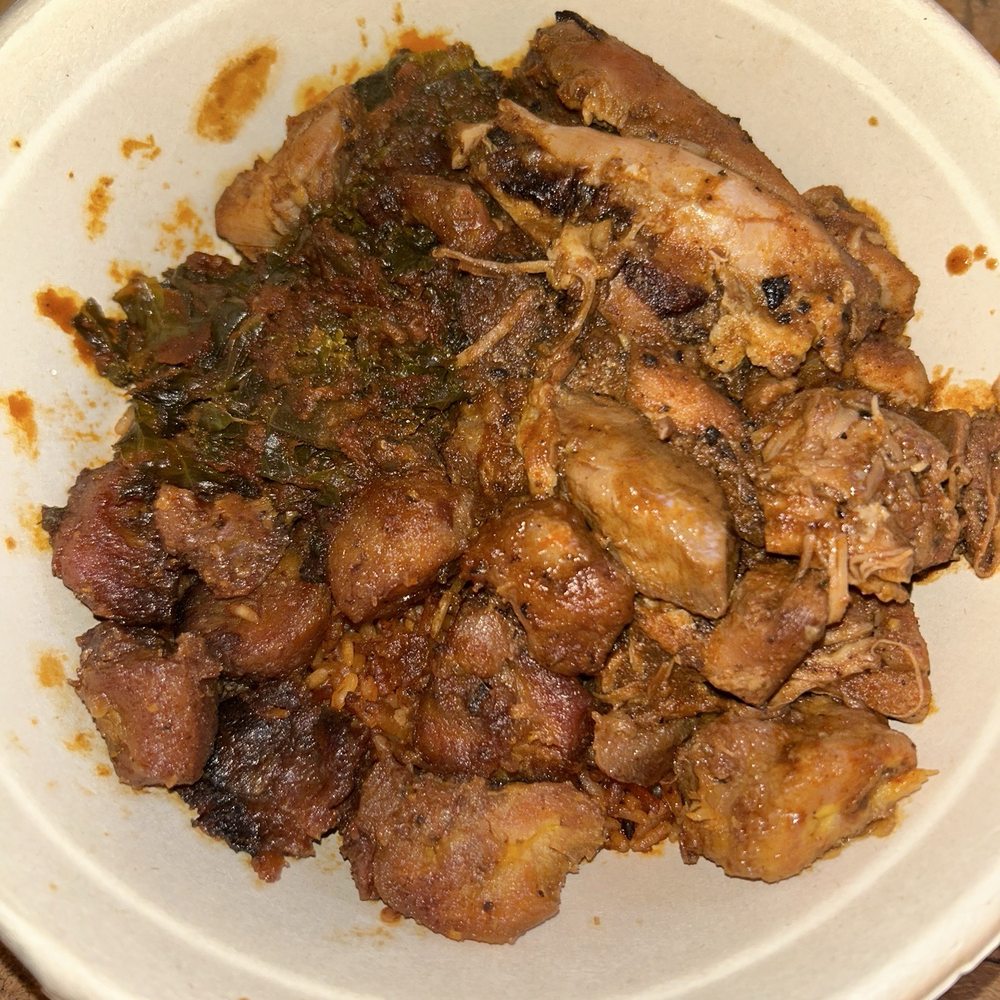 Teranga Harlem - Custom suya chicken bowl (with plantains and efo riro) + jollof base - African Near Me - New York, New York Teranga Harlem - Custom suya chicken bowl (with plantains and efo riro) + jollof base - African Near Me - New York, New York