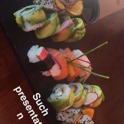 Sushi Sun - The fresh portion of the tabla 2 order, sweet potato chips are a great touch
