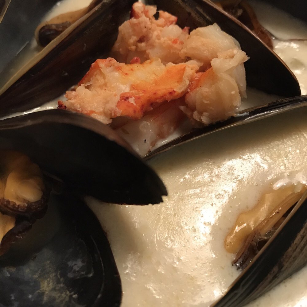 Black Spoon Bistro - Cup of seafood chowder - Seafood Near Me - North Sydney, Nova Scotia