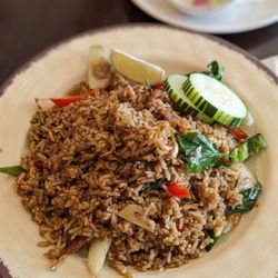 9 Pad Thai - Basil fried rice with beef $12.95
