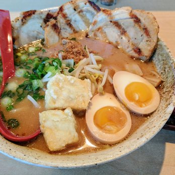 Ramen Misoya - Cha-shu Kyoto style w egg, chili paste on the side - Ramen Near Me - Mount Prospect, Illinois
