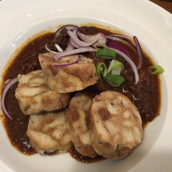 Restaurace Malostranská beseda - Goulash and bread dumplings - Czech Near Me - Prague, Puerto Rico Restaurace Malostranská beseda - Goulash and bread dumplings - Czech Near Me - Prague, Puerto Rico