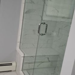 O'Brien Construction - Refinished entire bathroom, shower with glass enclosure, toilet and bidet.