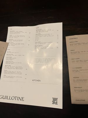 Menu photo 2 Guillotine Seattle, WA