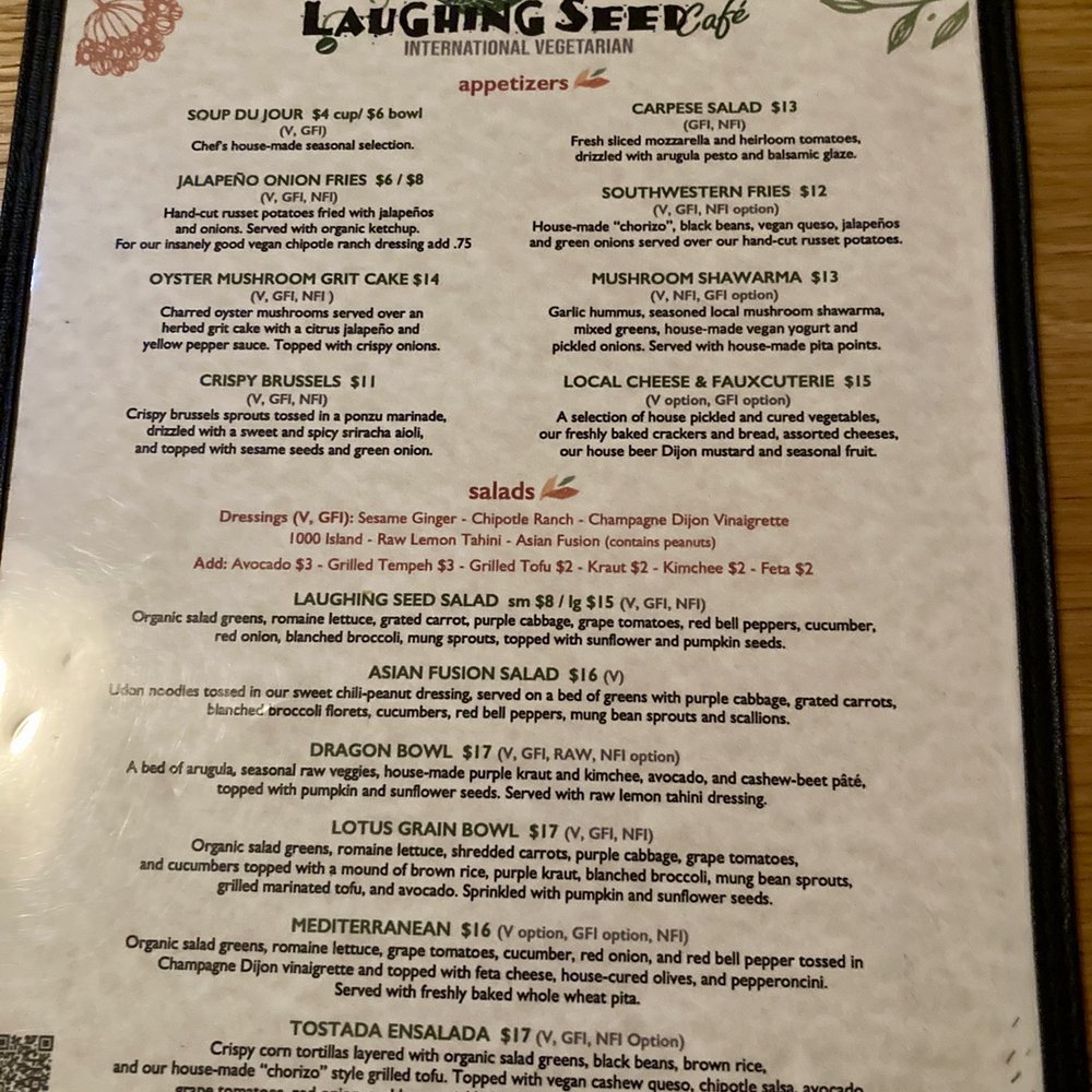 Laughing Seed Cafe - Menu - Vegetarian Near Me - Asheville, North Carolina