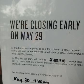 Starbucks - As a first step toward overcoming society-wide institutional racism, stores across the nation will close on May 29th. - Coffee & Tea Near Me - Clermont, Florida Starbucks - As a first step toward overcoming society-wide institutional racism, stores across the nation will close on May 29th. - Coffee & Tea Near Me - Clermont, Florida