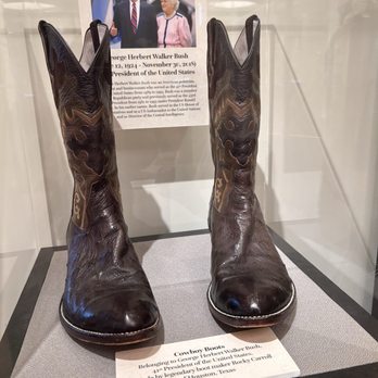 Cafe Texan History Museum & Library - boots from the museum - American Near Me - Huntsville, Texas