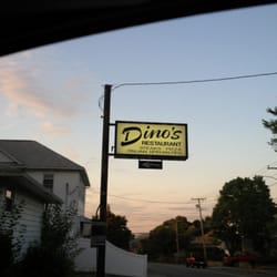 Dino's Ristorante Italiano - Sign on the main road near Dino's.
