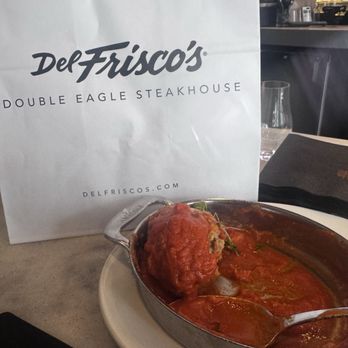 Del Frisco's Double Eagle Steakhouse - What was left of their AMAZING meatballs. OMG! - New American Near Me - Plano, Texas