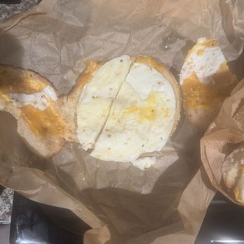 Einstein Bros. Bagels - Egg white, a half a slice of plastic cheddar cheese with no bacon like I ordered. - Bagels Near Me - Pittsburgh, Pennsylvania