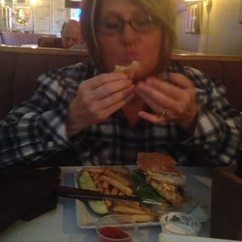 The Garden Cafe - Wifey enjoying their crab cake sandwich - New American Near Me - York, South Carolina The Garden Cafe - Wifey enjoying their crab cake sandwich - New American Near Me - York, South Carolina
