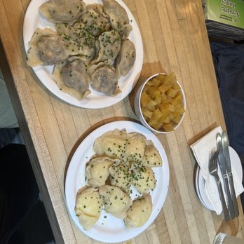 Baba's Pierogies - Both pierogi special platters and the Golden Beet Salad! Wonderful! - Modern European Near Me - Brooklyn, New York Baba's Pierogies - Both pierogi special platters and the Golden Beet Salad! Wonderful! - Modern European Near Me - Brooklyn, New York