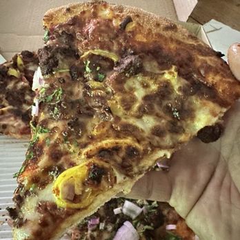 Rayo’s Pizza - Slice of the BBQ Brisket Pizza - Pizza Near Me - Hayward, California