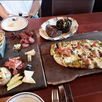 The Ranch - Chicken flatbread and cheeseboard - Steakhouses Near Me - Irving, Texas The Ranch - Chicken flatbread and cheeseboard - Steakhouses Near Me - Irving, Texas