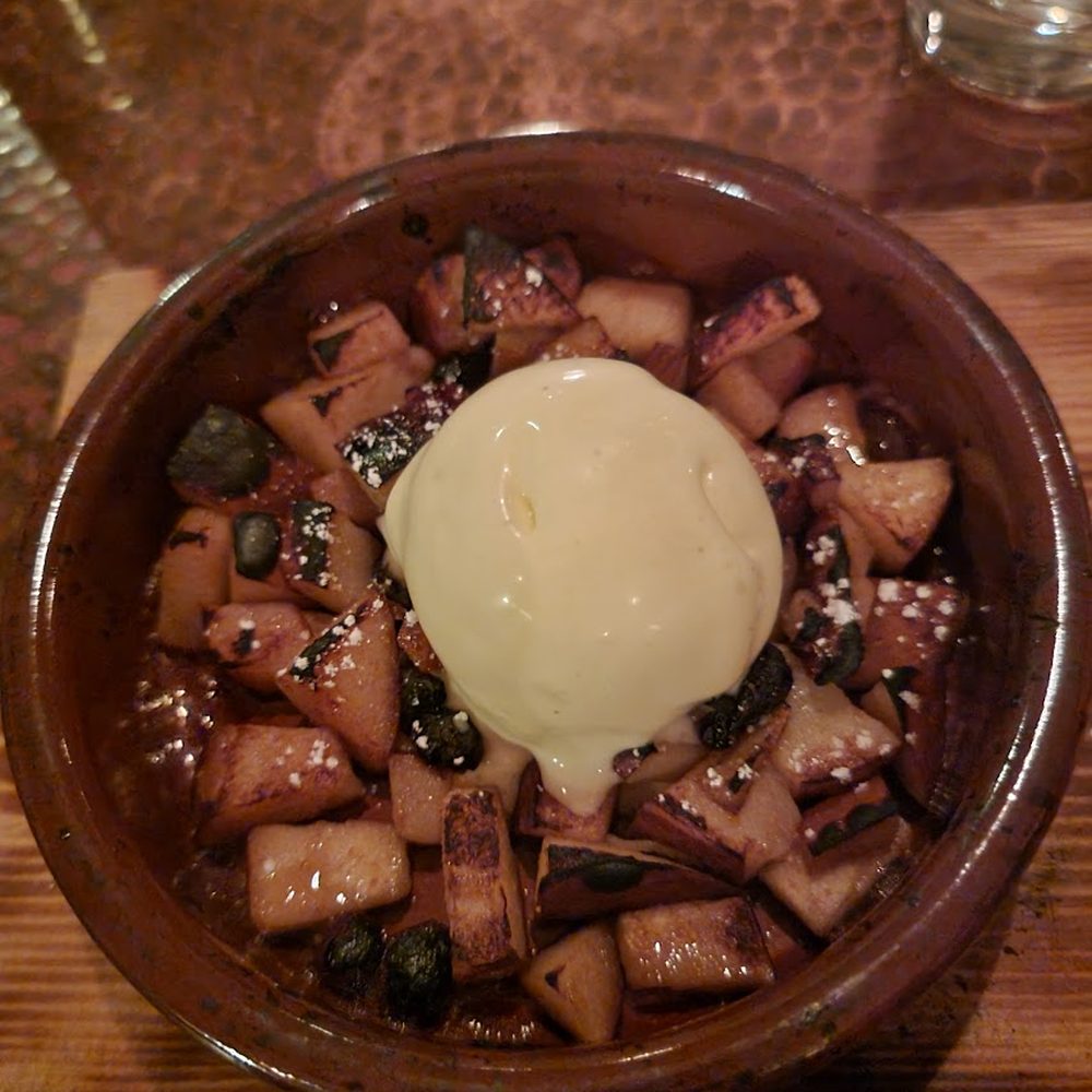 Peasant - Roasted pear with fior di latte ice cream. Maybe $11 or #12? Alright. Light but tasty. - Italian Near Me - New York, New York Peasant - Roasted pear with fior di latte ice cream. Maybe $11 or #12? Alright. Light but tasty. - Italian Near Me - New York, New York
