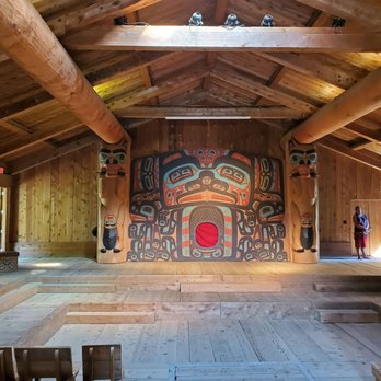 Saxman Totem Park - Interior shot of the Beaver Clan House. - Cultural Center Near Me - Ketchikan, Alaska