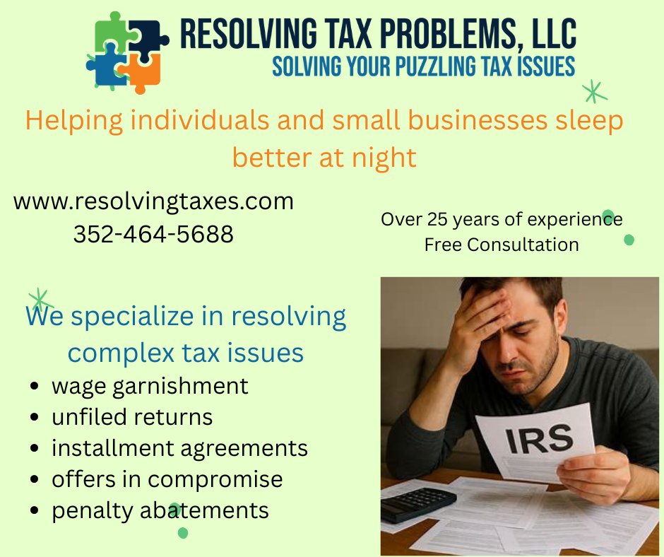 RESOLVING TAX PROBLEMS - Updated September 2025 - Request Consultation ...