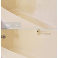Cleansing Mavens - Before and After of a tub.