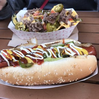 LA Style Hotdogs - Jumbo bacon wrapped dog , and carne asada nachos. - Hot Dogs Near Me - Orange, California LA Style Hotdogs - Jumbo bacon wrapped dog , and carne asada nachos. - Hot Dogs Near Me - Orange, California