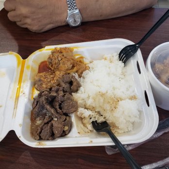 Nick's Sari-Sari Store - Chicken apritada (top) beefsteak and rice $7.50 for 2 item combo - Grocery Near Me - Tucson, Arizona